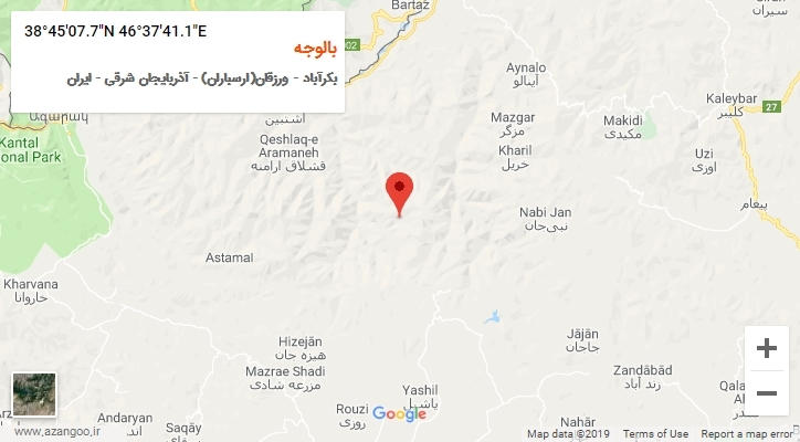 روستای بالوجه بر روی نقشه
