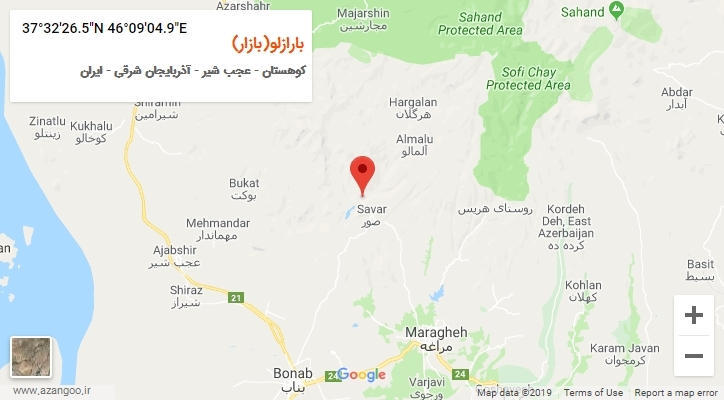 روستای بارازلو(بازار) بر روی نقشه