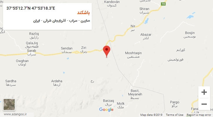 روستای باشکند بر روی نقشه