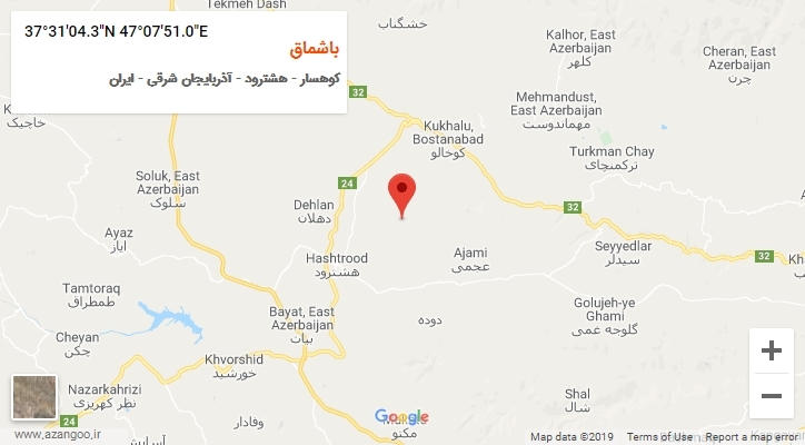 روستای باشماق بر روی نقشه