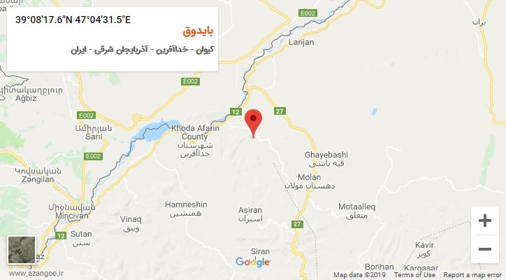 روستای بایدوق بر روی نقشه