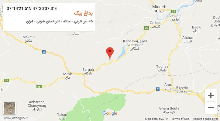 روستای بداغ بیگ بر روی نقشه