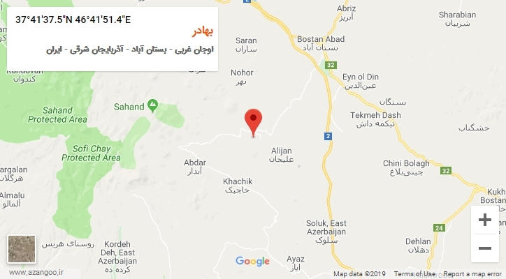 روستای بهادر بر روی نقشه