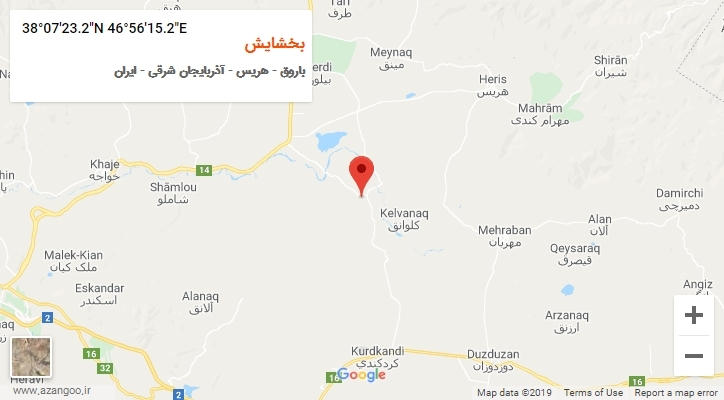 روستای بخشایش بر روی نقشه