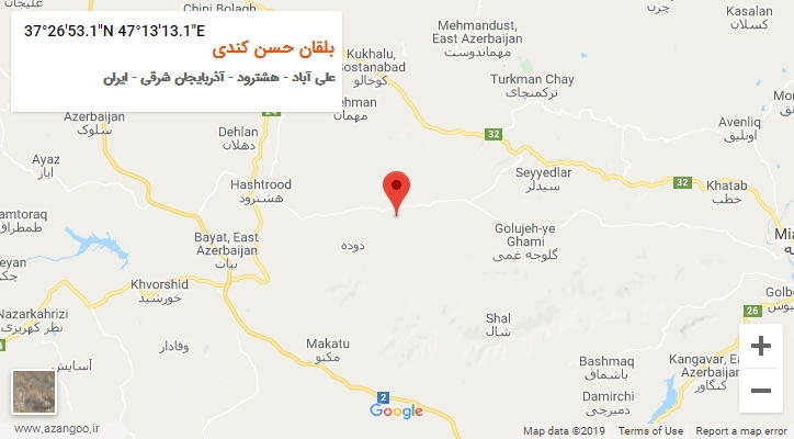 روستای بلقان حسن کندی بر روی نقشه