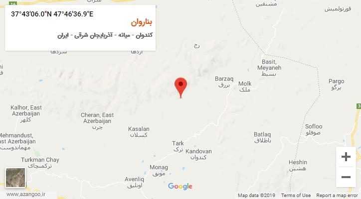 روستای بناروان بر روی نقشه