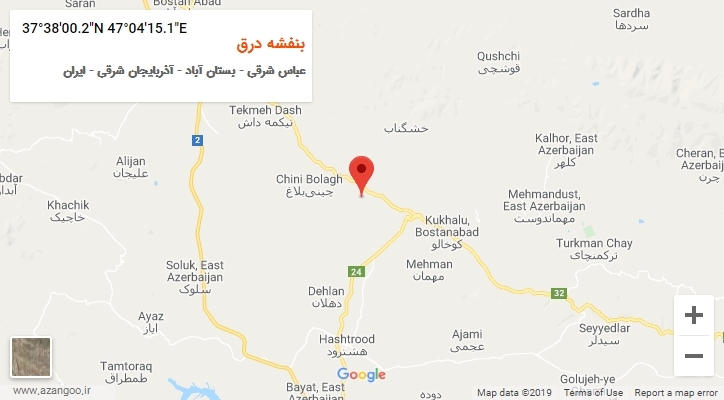 روستای بنفشه درق بر روی نقشه