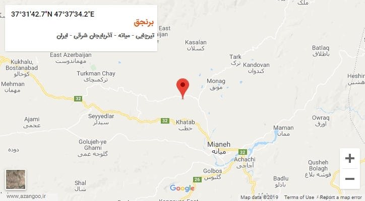 روستای برنجق بر روی نقشه