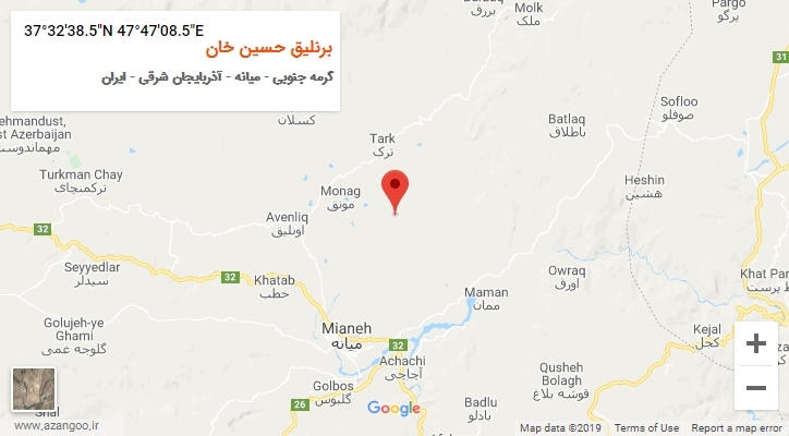 روستای برنلیق حسین خان بر روی نقشه