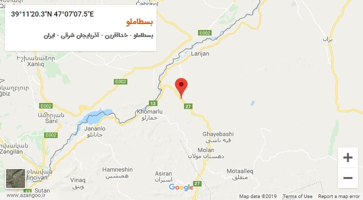 روستای بسطاملو بر روی نقشه