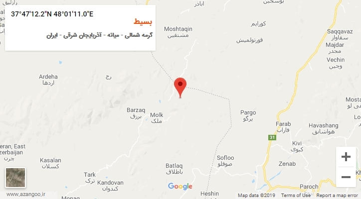 روستای بسیط بر روی نقشه