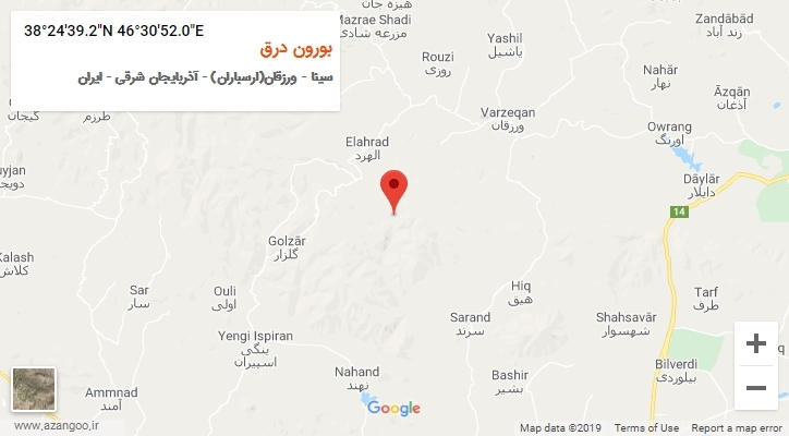 روستای بورون درق بر روی نقشه