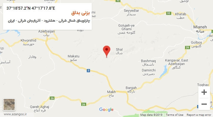 روستای بزنی بداق بر روی نقشه