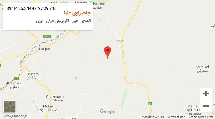 روستای چاخیرلوی علیا بر روی نقشه