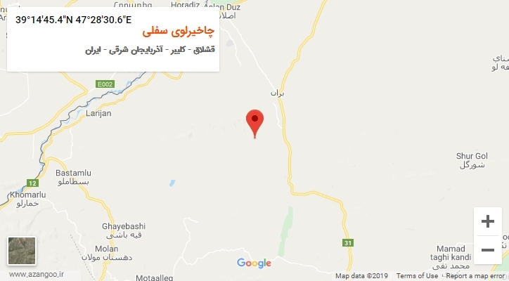 روستای چاخیرلوی سفلی بر روی نقشه