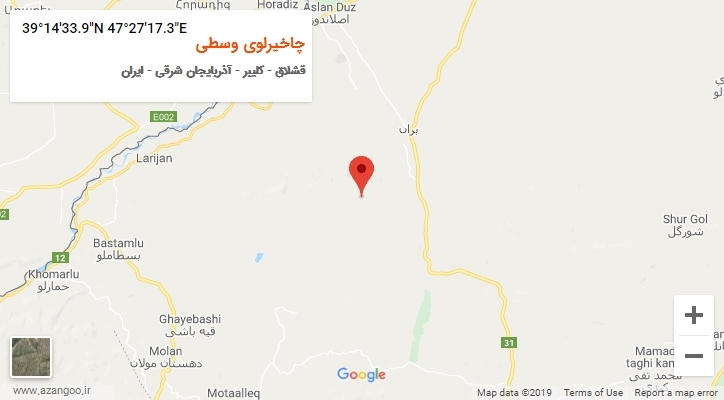 روستای چاخیرلوی وسطی بر روی نقشه