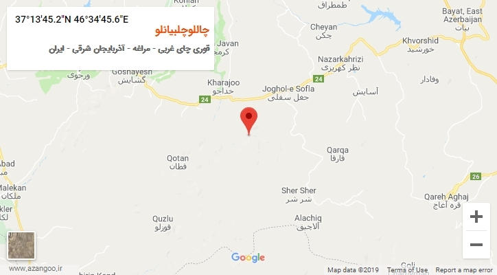 روستای چاللوچلبیانلو بر روی نقشه