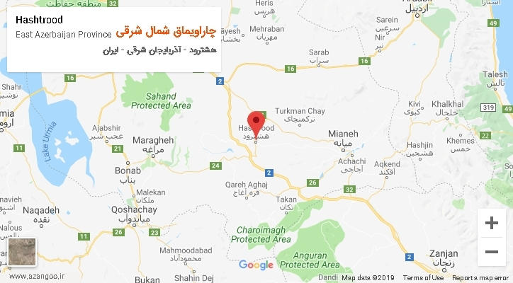 دهستان چاراویماق شمال شرقی بر روی نقشه
