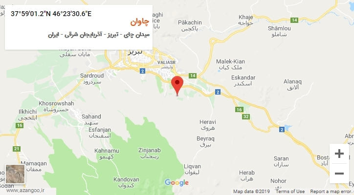 روستای چاوان بر روی نقشه
