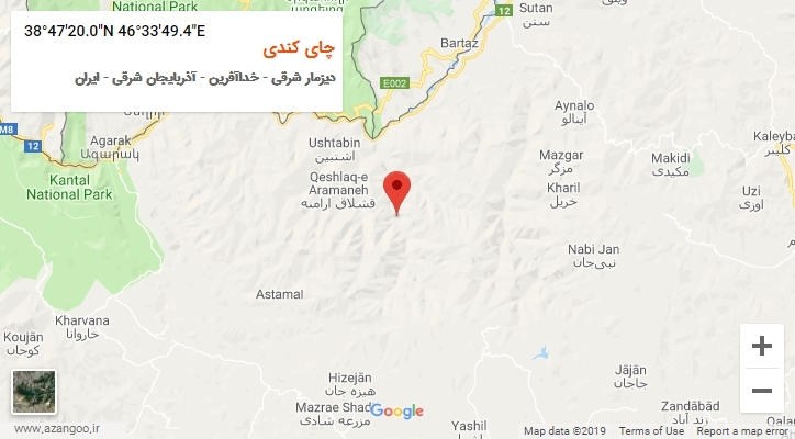 روستای چای کندی بر روی نقشه