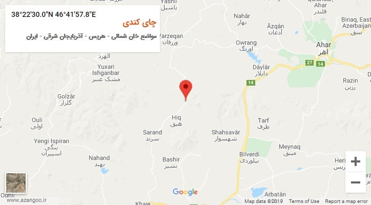 روستای چای کندی بر روی نقشه