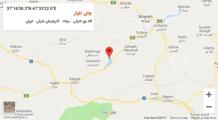 روستای چای تلوار بر روی نقشه