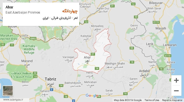 دهستان چهاردانگه بر روی نقشه