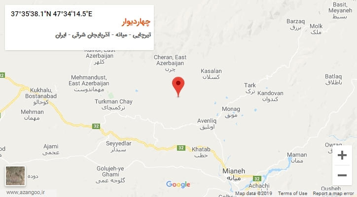 روستای چهاردیوار بر روی نقشه