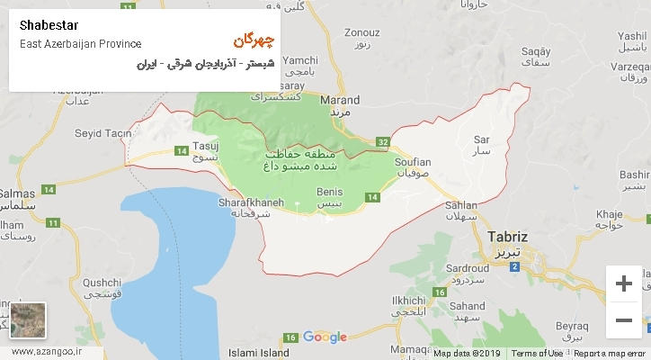 دهستان چهرگان بر روی نقشه