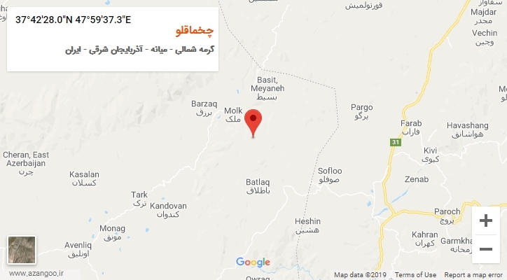 روستای چخماقلو بر روی نقشه