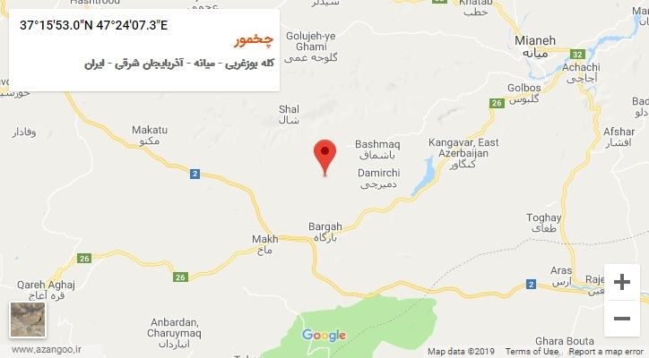 روستای چخمور بر روی نقشه