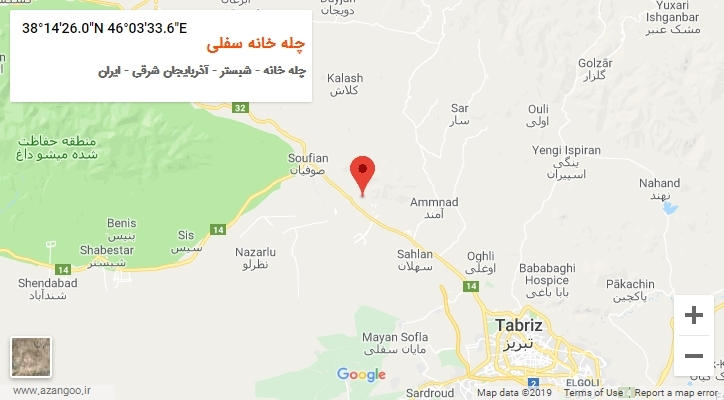 روستای چله خانه سفلی بر روی نقشه