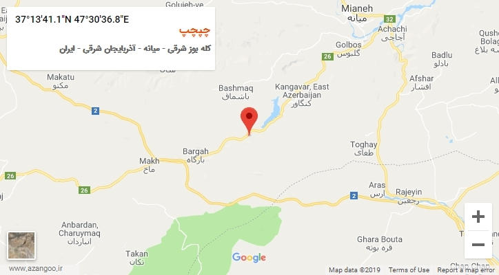 روستای چپچپ بر روی نقشه