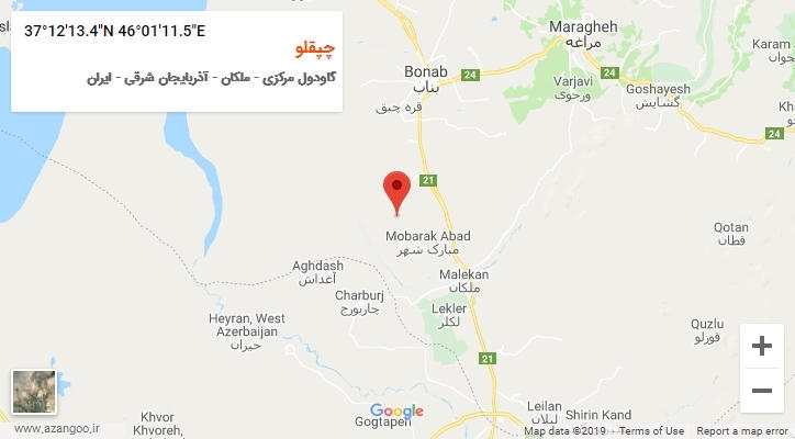 روستای چپقلو بر روی نقشه