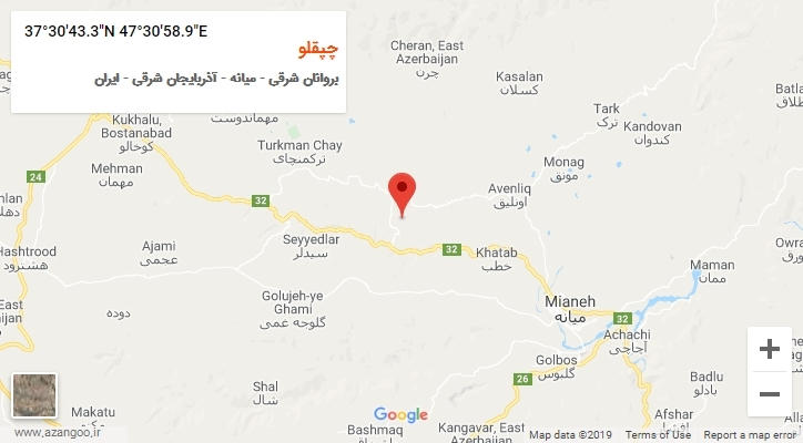 روستای چپقلو بر روی نقشه