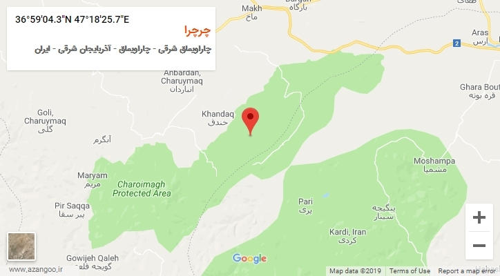 روستای چرچرا بر روی نقشه