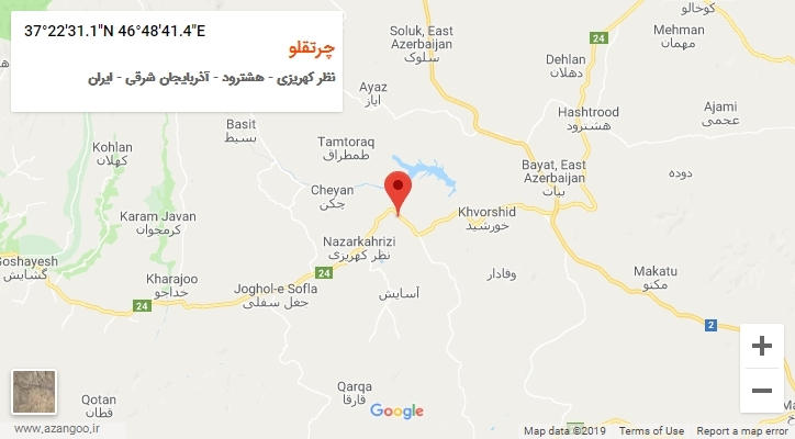 روستای چرتقلو بر روی نقشه