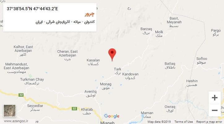 روستای چرور بر روی نقشه