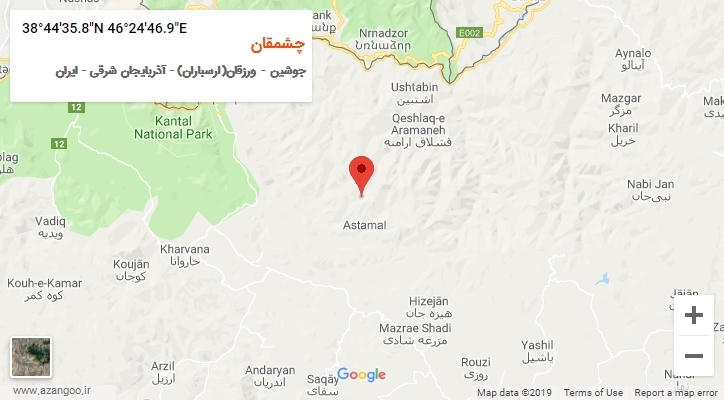 روستای چشمقان بر روی نقشه