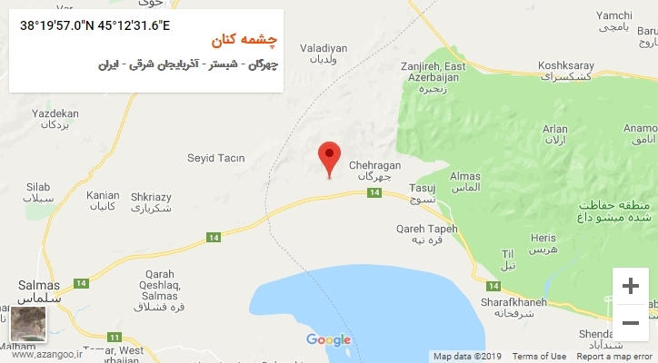 روستای چشمه کنان بر روی نقشه