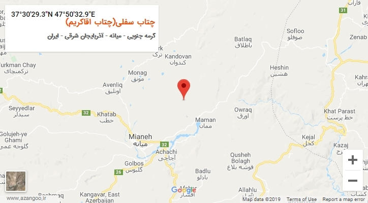 روستای چتاب سفلی(چتاب اقاکریم) بر روی نقشه