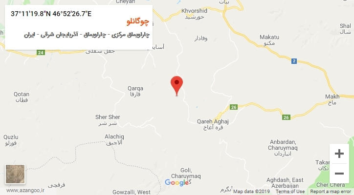 روستای چوگانلو بر روی نقشه