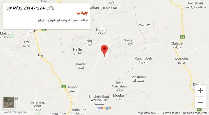 روستای چیناب بر روی نقشه