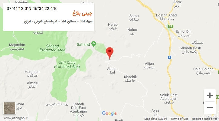 روستای چینی بلاغ بر روی نقشه