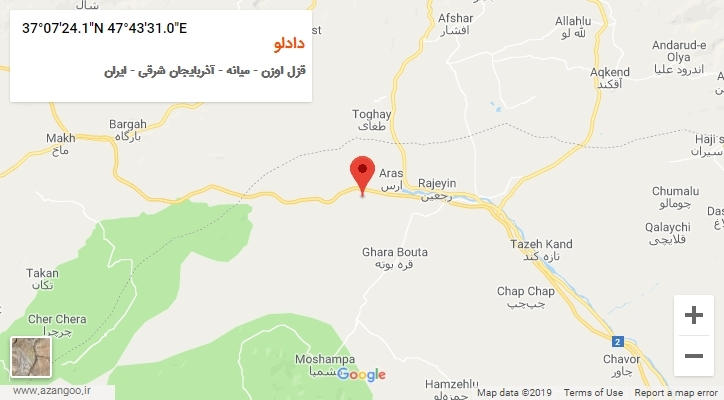 روستای دادلو بر روی نقشه