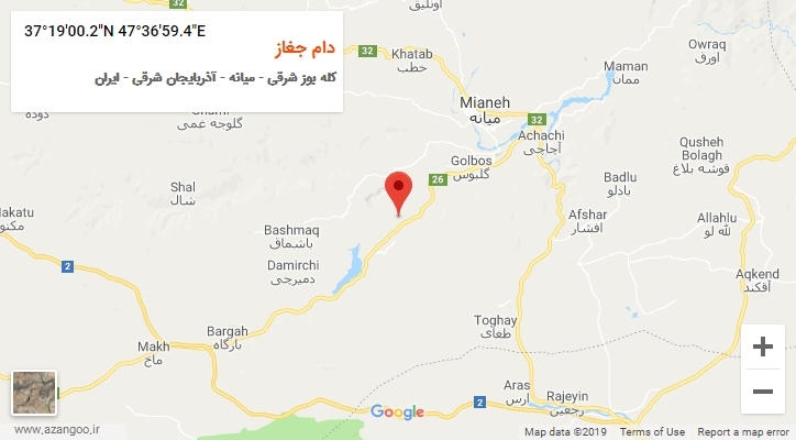 روستای دام جغاز بر روی نقشه