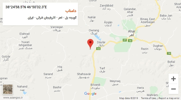 روستای دامناب بر روی نقشه