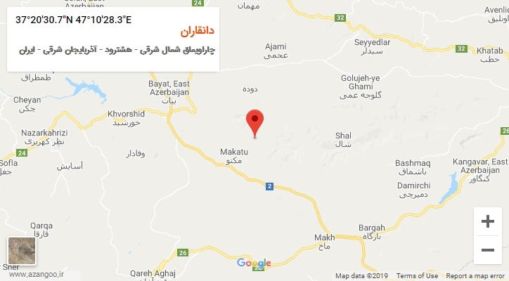 روستای دانقاران بر روی نقشه