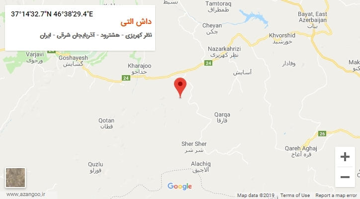 روستای داش التی بر روی نقشه