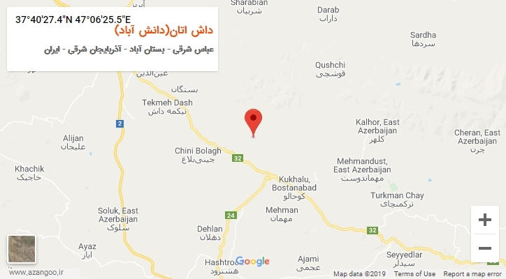 روستای داش اتان(دانش آباد) بر روی نقشه